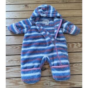 Hatley Hooded Fleece Jumpsuit Size 12-18 Months Baby’s Blue